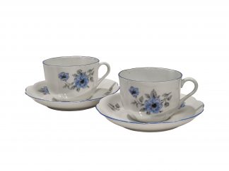 1950s Arabia blue flower cup and saucer set
