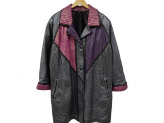 Naisten värikäs nahkatakki