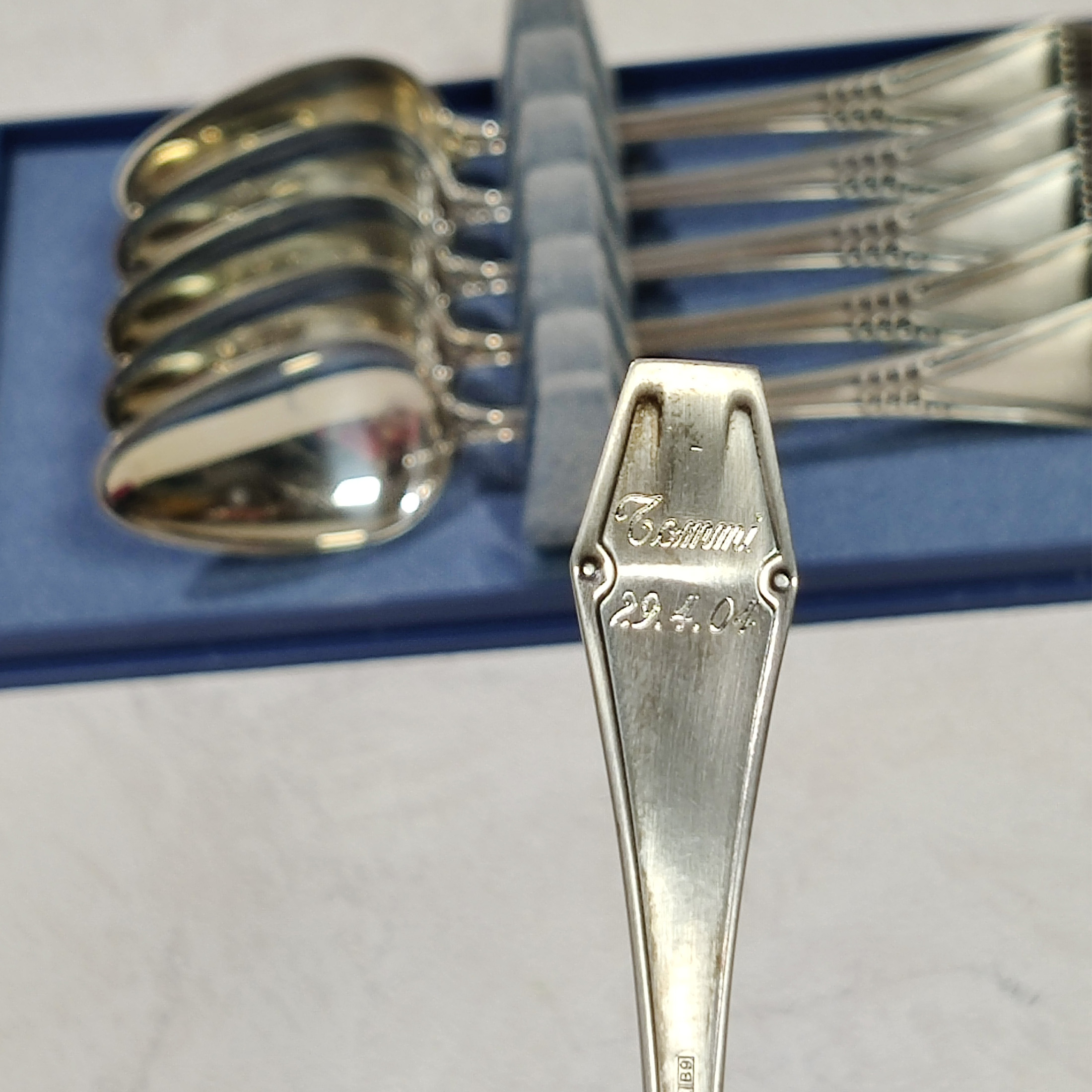 Suomalainen kahvilusikka 6 kpl, 830 hopeaa - 4