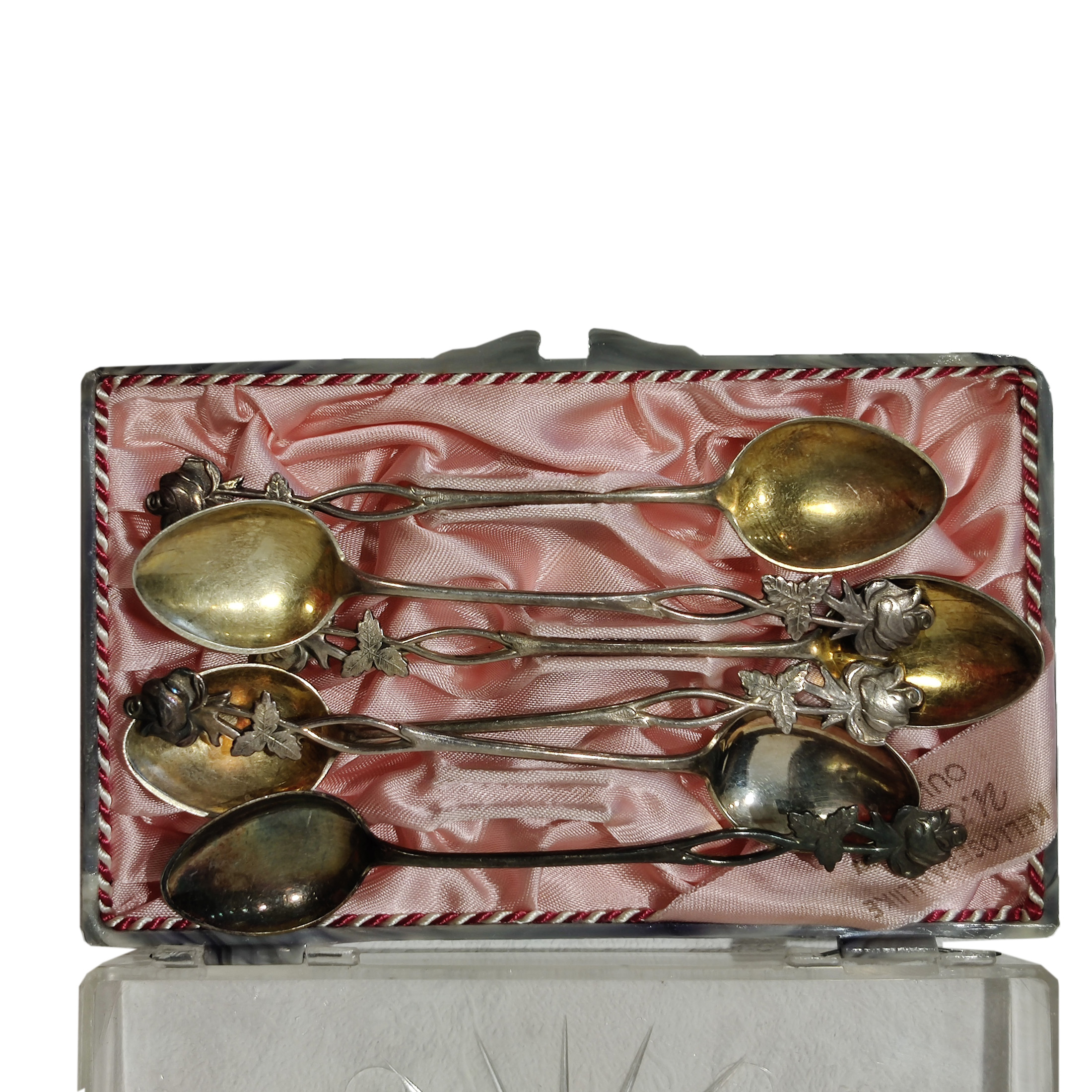 Hopeiset ruusu kahvilusikat, 6 kpl – 830 hopeaa