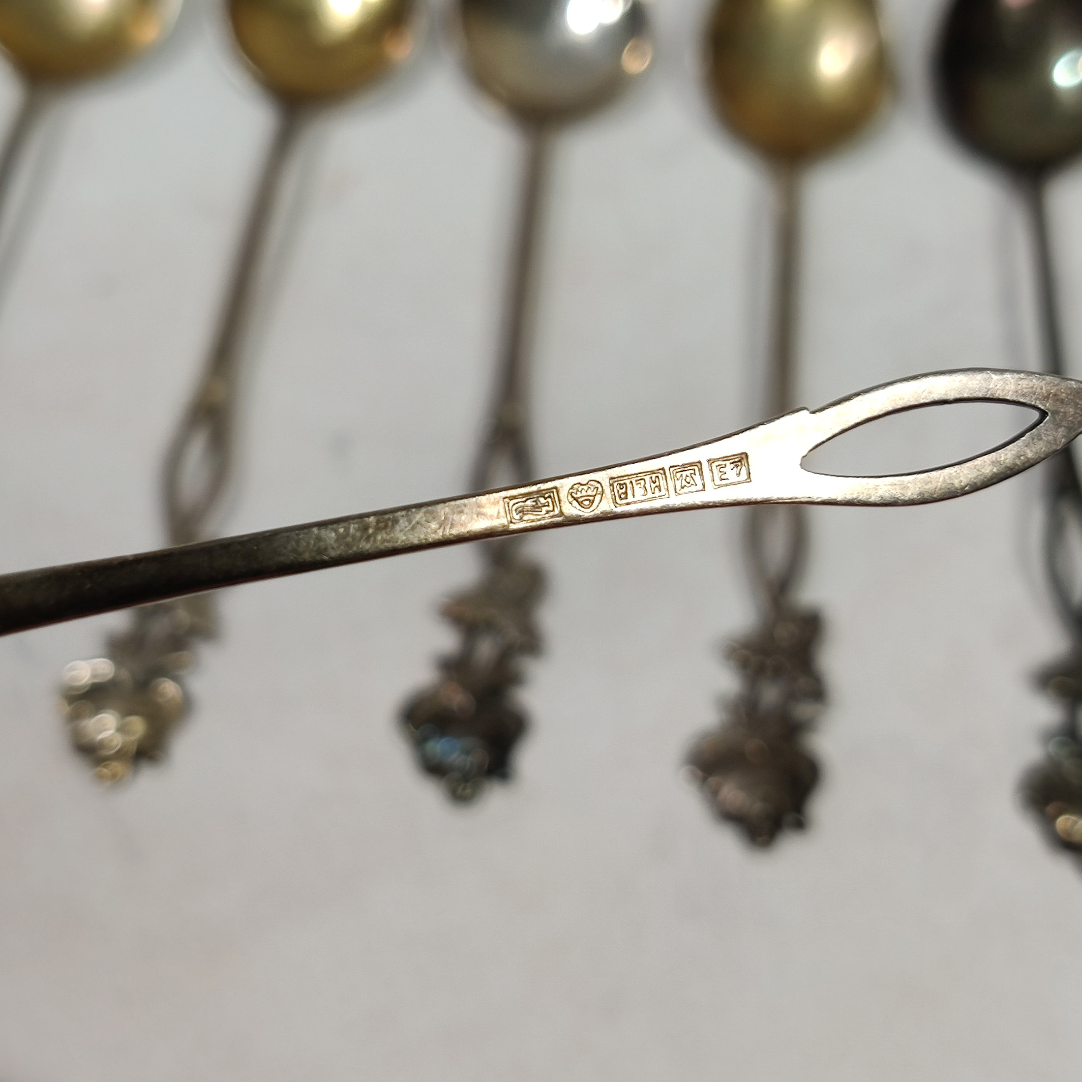 Hopeiset ruusu kahvilusikat, 6 kpl – 830 hopeaa - 3