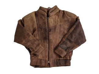 Lasten aito nahkatakki, ruskea