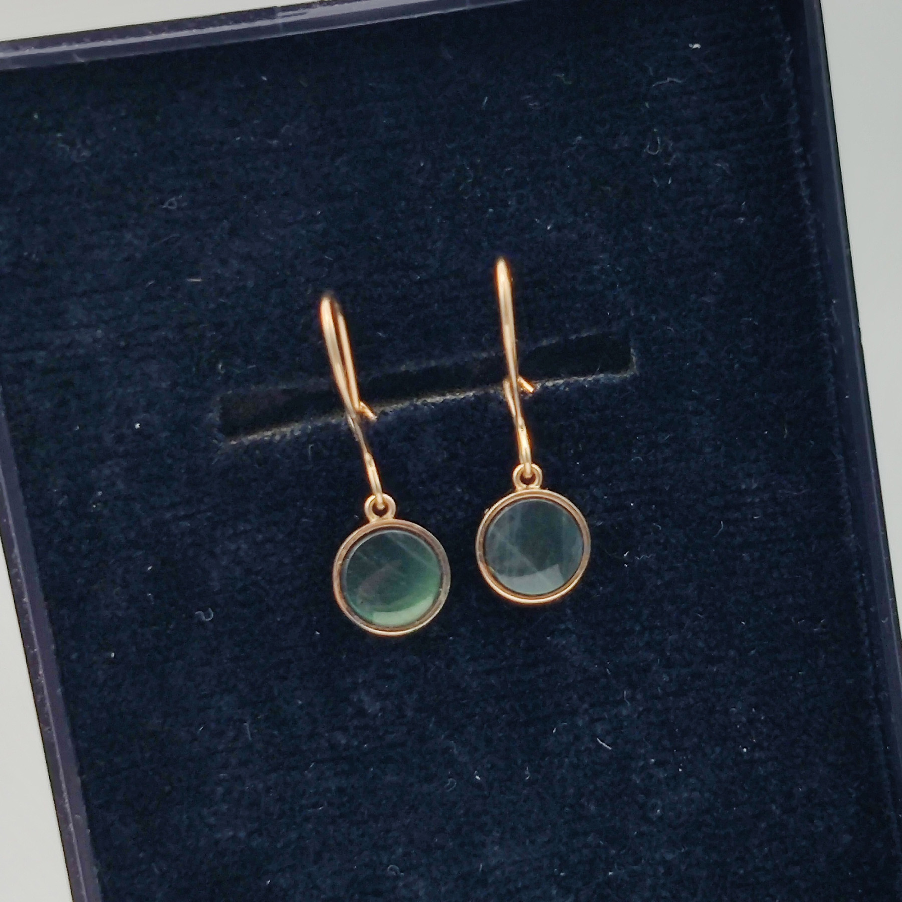 Kultaiset 14k (585) korvakorut spektroliitti - 5